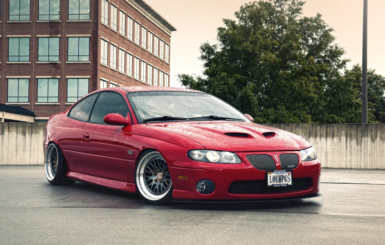 Photo wallpaper red, tuning, stance, pontiac gto, Pontiac