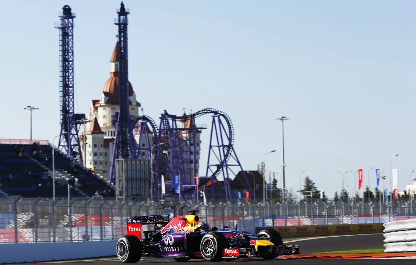 Photo wallpaper Racer, Russia, Formula 1, Sebastian Vettel, Champion, Sochi