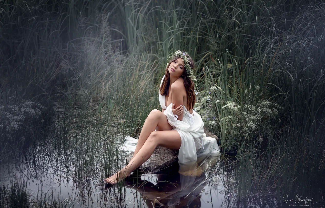 Photo wallpaper water, pose, Girl, Anna Shuvalova, Anna Tsaturyan