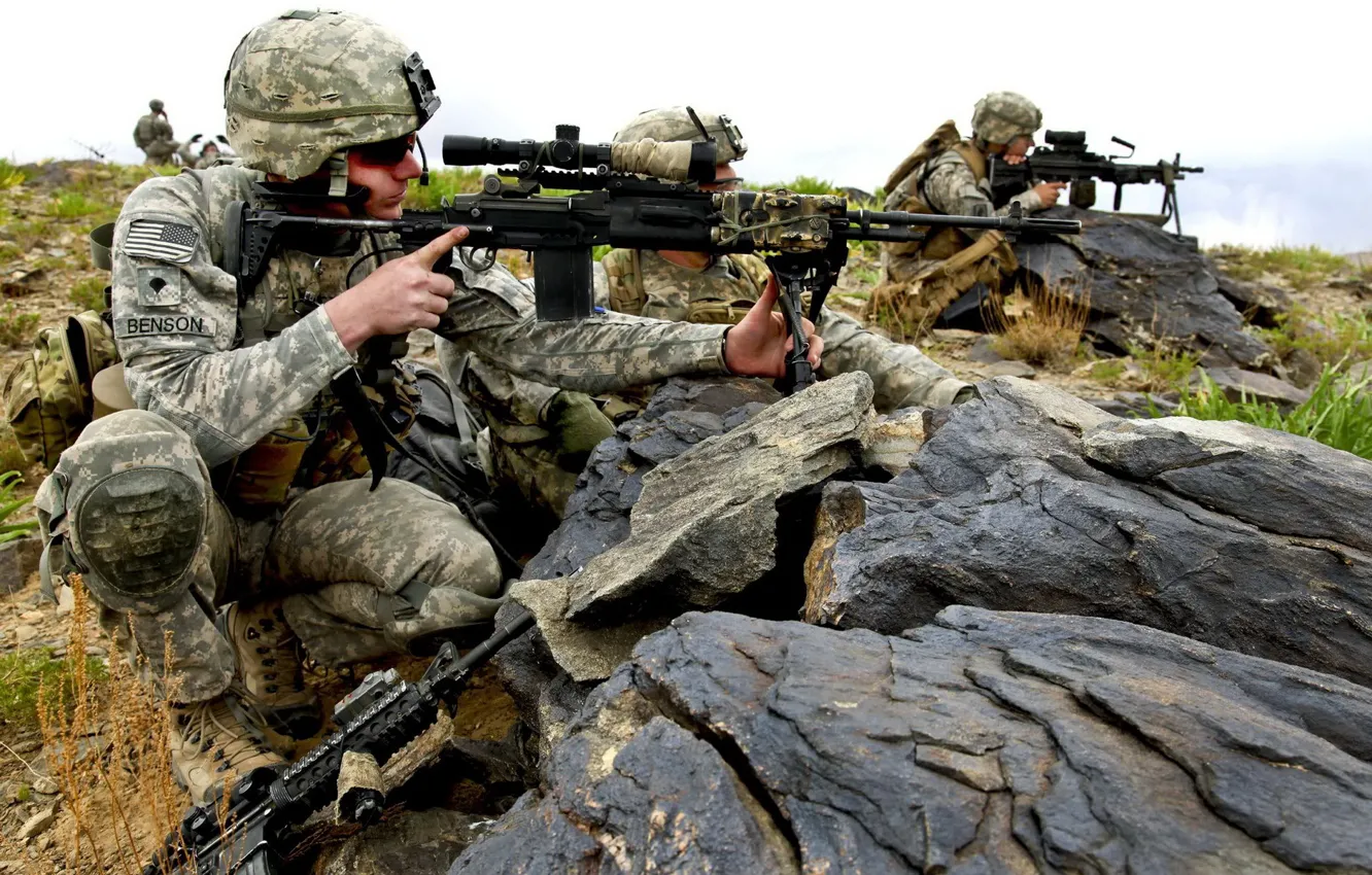 Photo wallpaper army, ambush, USA