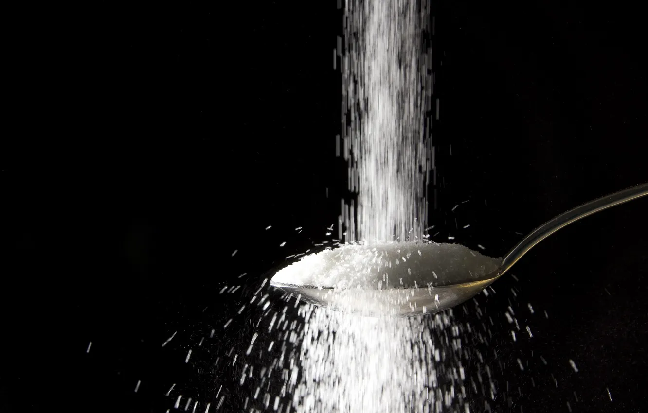 Photo wallpaper macro, spoon, sugar