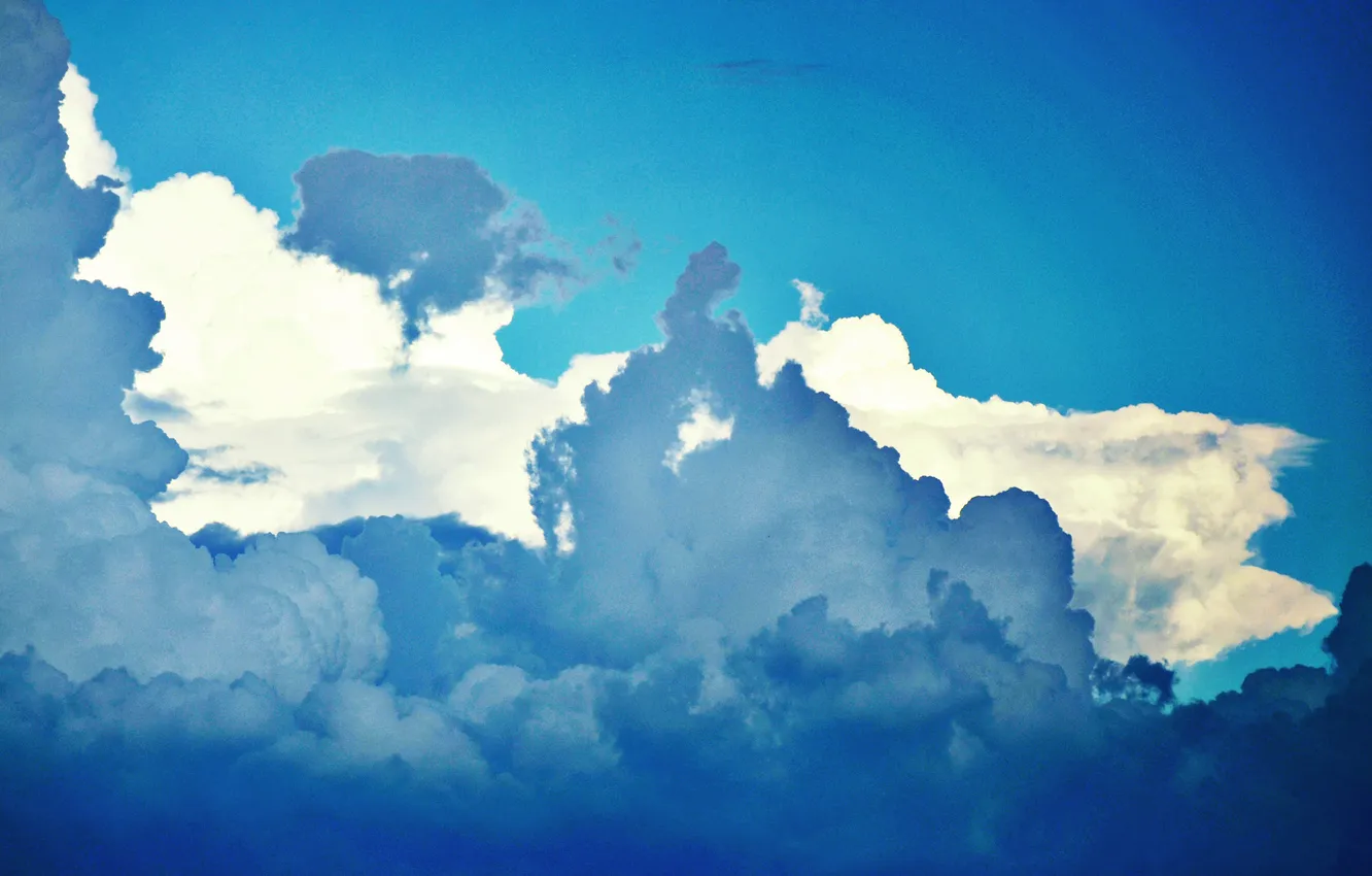 Photo wallpaper the sky, clouds, blue