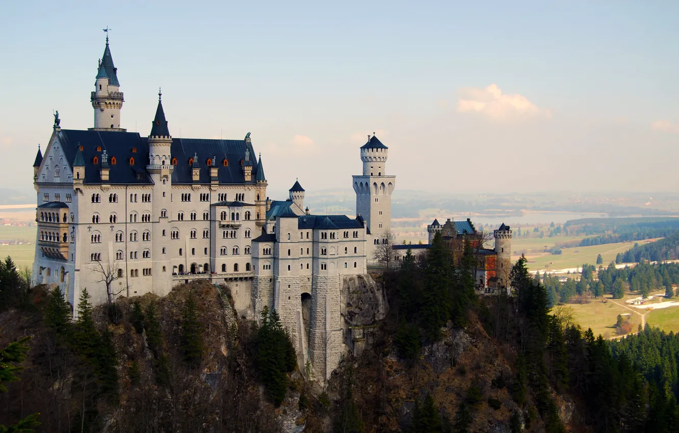 Photo wallpaper forest, the sky, trees, landscape, nature, rock, castle, rock