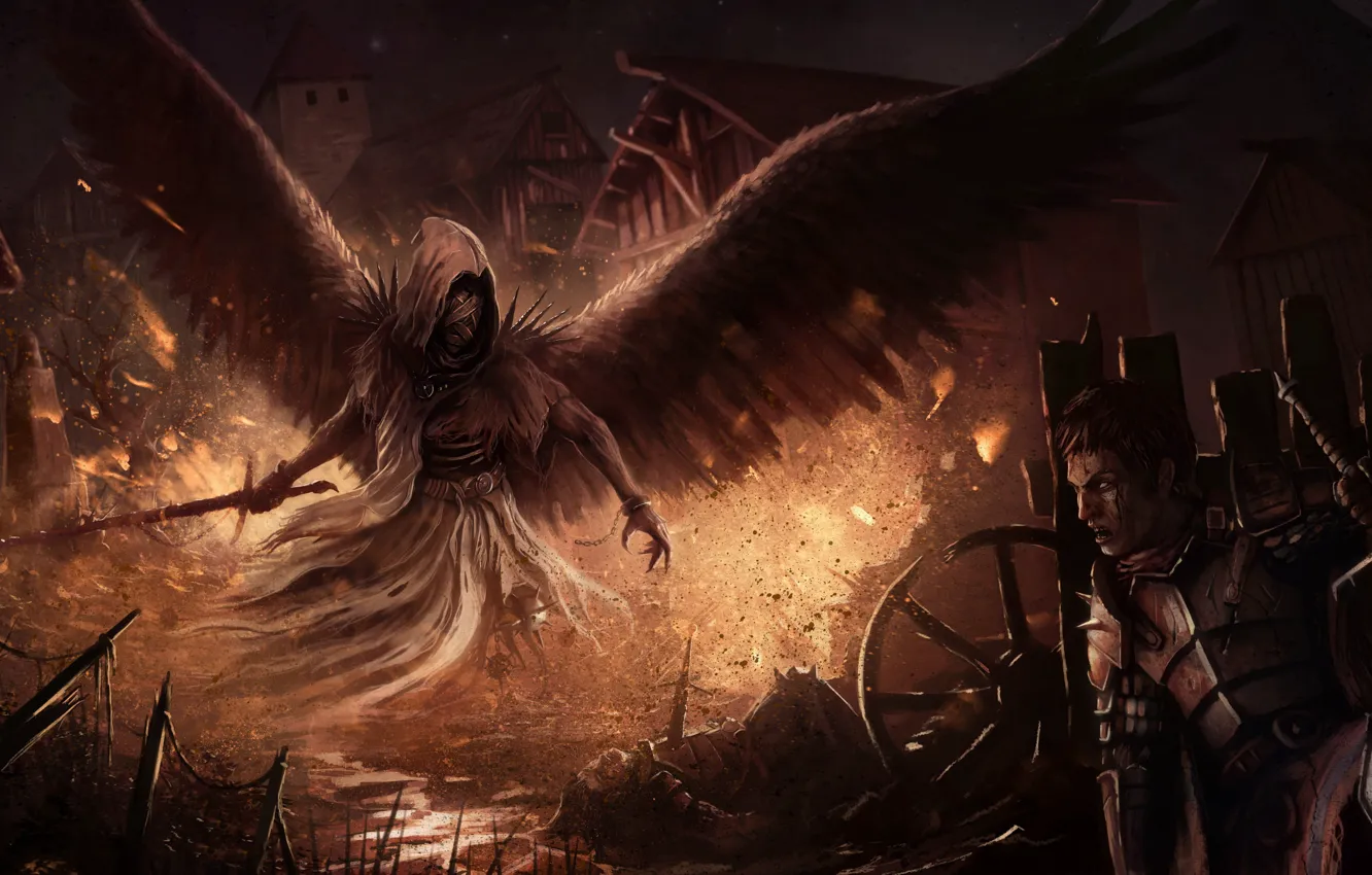 Photo wallpaper death, devastation, the angel of death