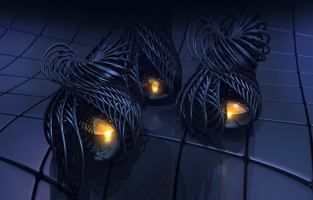 Photo wallpaper wave, reflection, mesh, bundles, Something Weird UHD