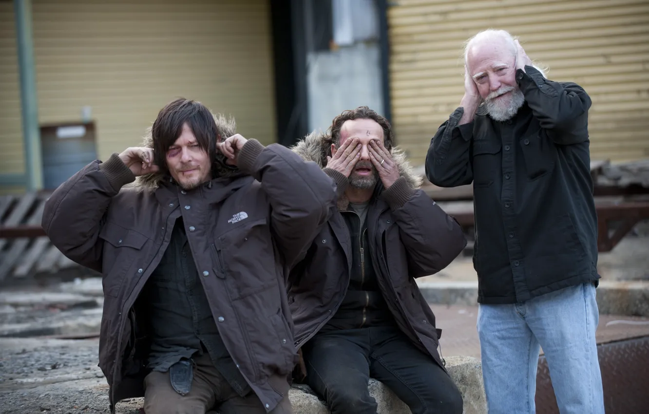 Photo wallpaper actor, The Walking Dead, Andrew Lincoln, Norman Reedus, Scott Wilson