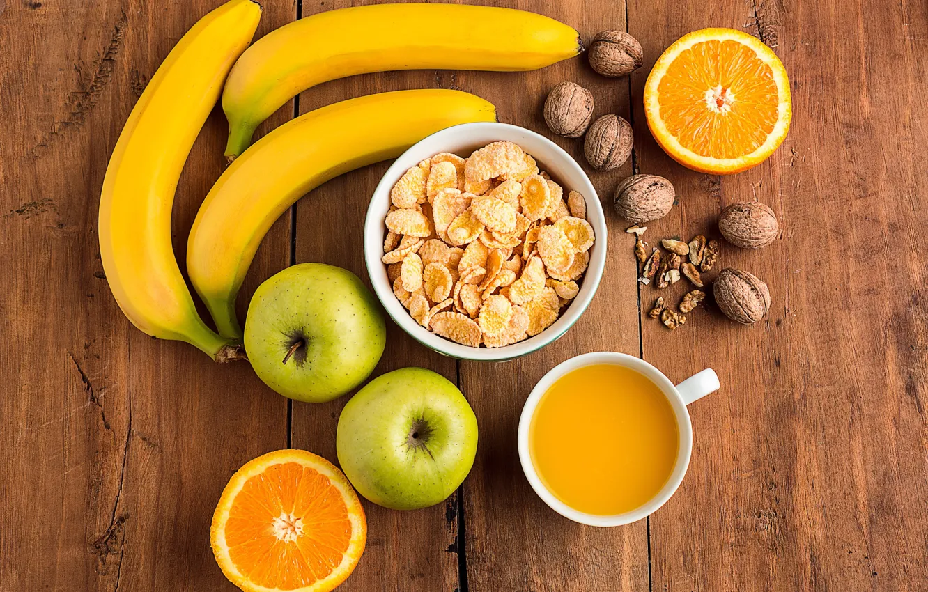 Photo wallpaper Breakfast, fruit, citrus, cereal
