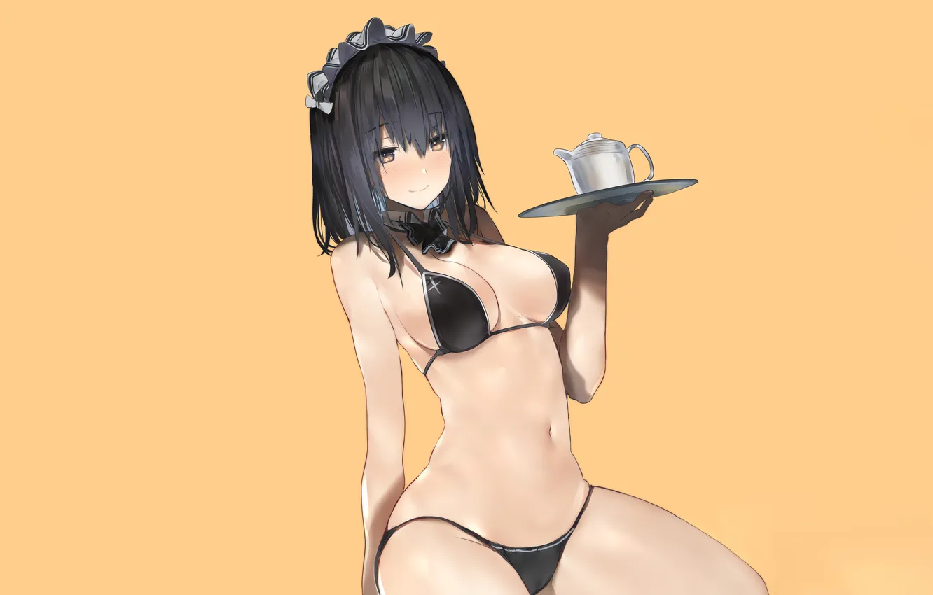 Photo wallpaper girl, sexy, Cameltoe, cleavage, boobs, sexy girl, anime, beautiful