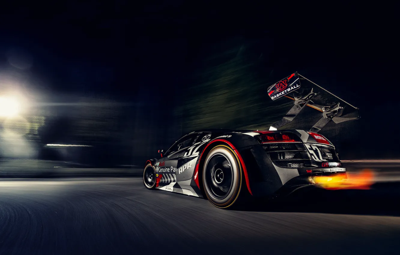 Photo wallpaper night, race, sport, APR Audi R8