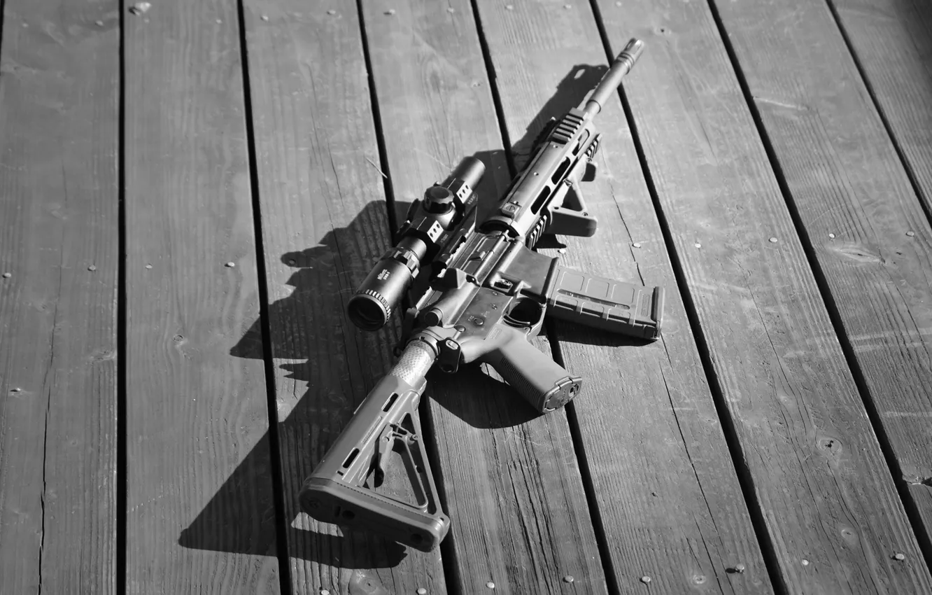 Photo wallpaper weapons, Board, AR-15, assault rifle