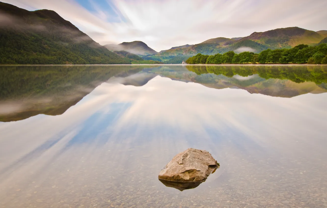 Photo wallpaper the sky, trees, landscape, mountains, nature, stones, background, Wallpaper