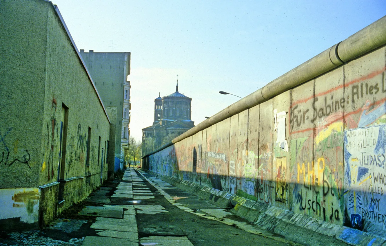Photo wallpaper German, wall, Germany, painting, Berlin, building, capital, The Berlin Wall