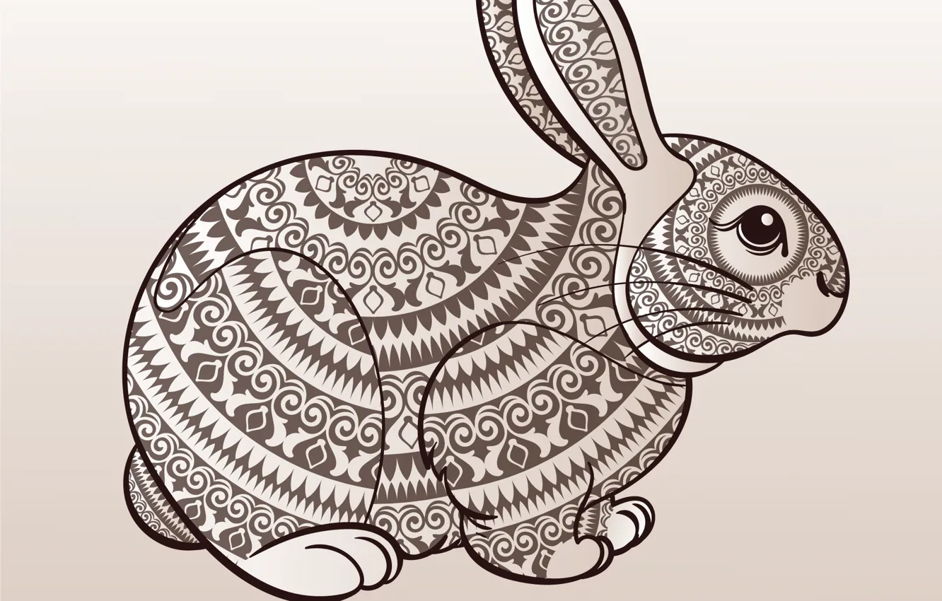 Photo wallpaper graphics, look, symbol of the year, Bunny, rabbit, light background, the year of the rabbit, …