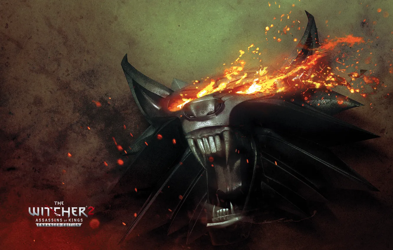 Photo wallpaper fire, fangs, The Witcher 3: Wild Hunt