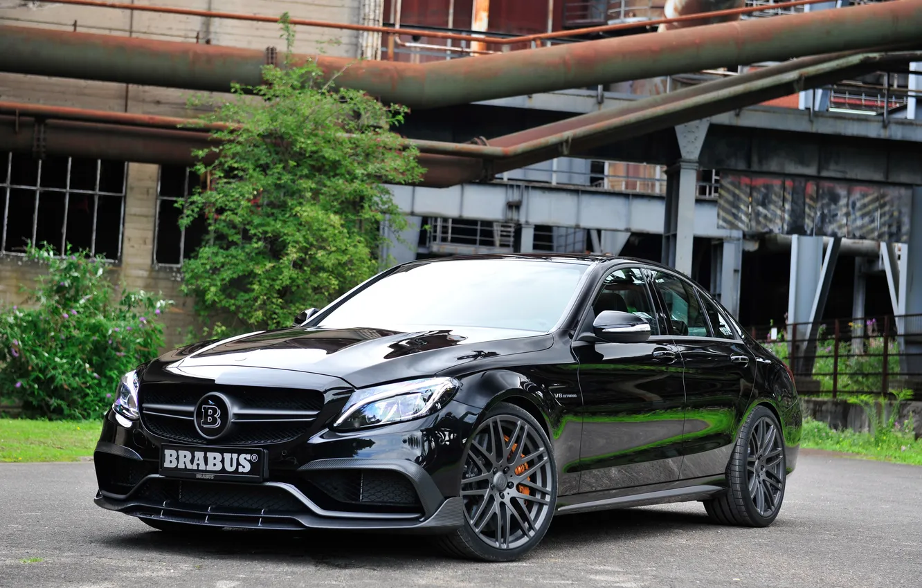 Photo wallpaper Mercedes, Brabus, Mercedes, AMG, BRABUS, AMG, C 63, 2015