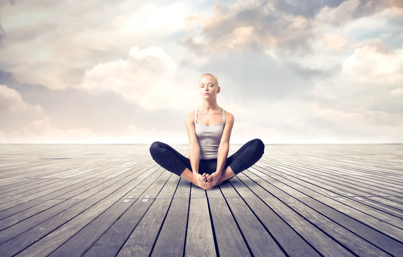 Photo wallpaper girl, meditation, relax, yoga