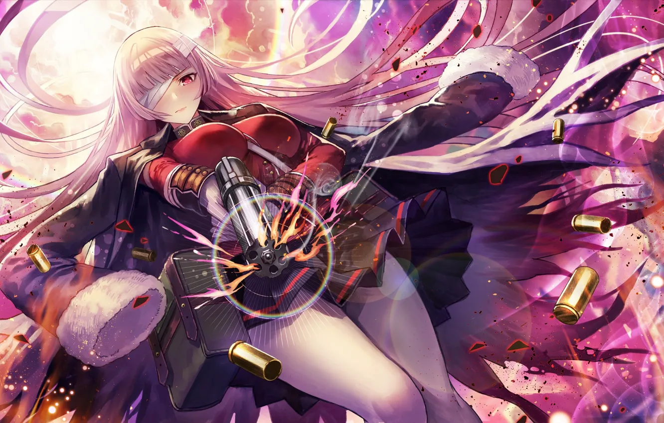 Photo wallpaper look, girl, gun, weapons, the barrel, fate/grand order, florence nightingale