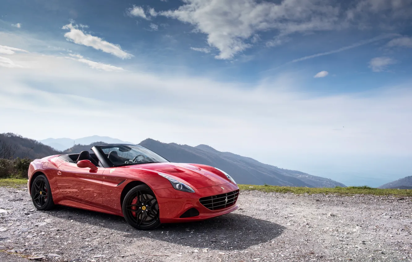 Photo wallpaper car, the sky, red, Ferrari, red, car, Ferrari, California T