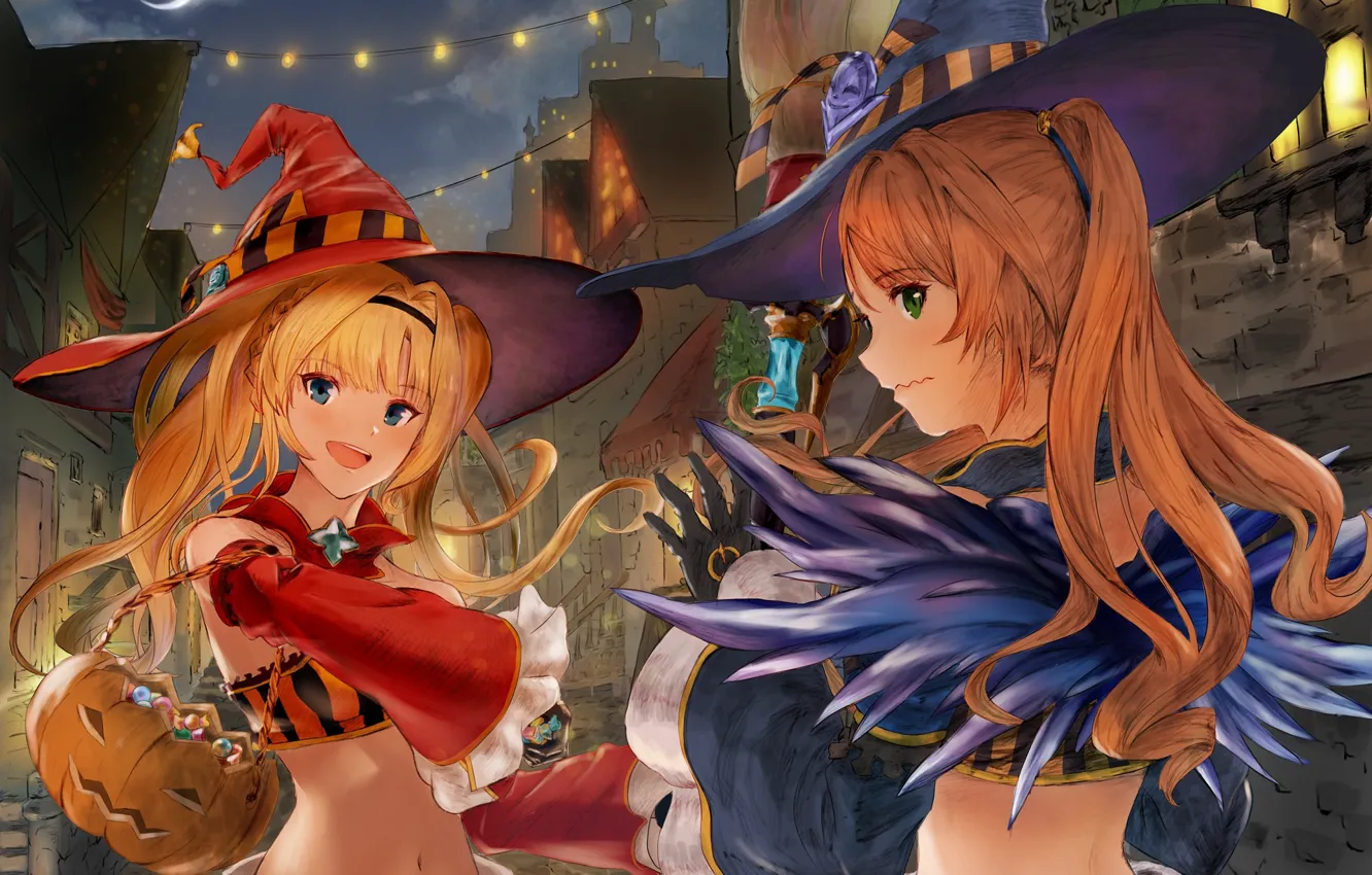 Photo wallpaper girl, pumpkin, Halloween, Granblue Fantasy