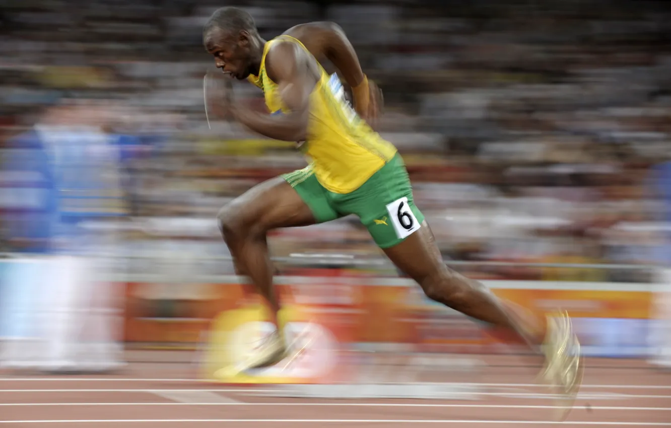 Photo wallpaper speed, running, Usain Bolt, Usain Bolt