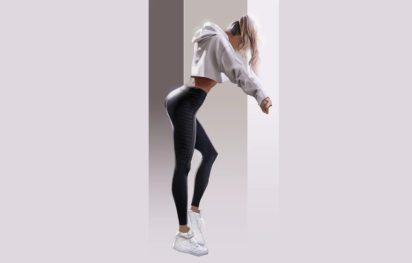 Photo wallpaper girl, figure, minimalism, art, art, Illustration, by Wonbin Lee, Wonbin Lee