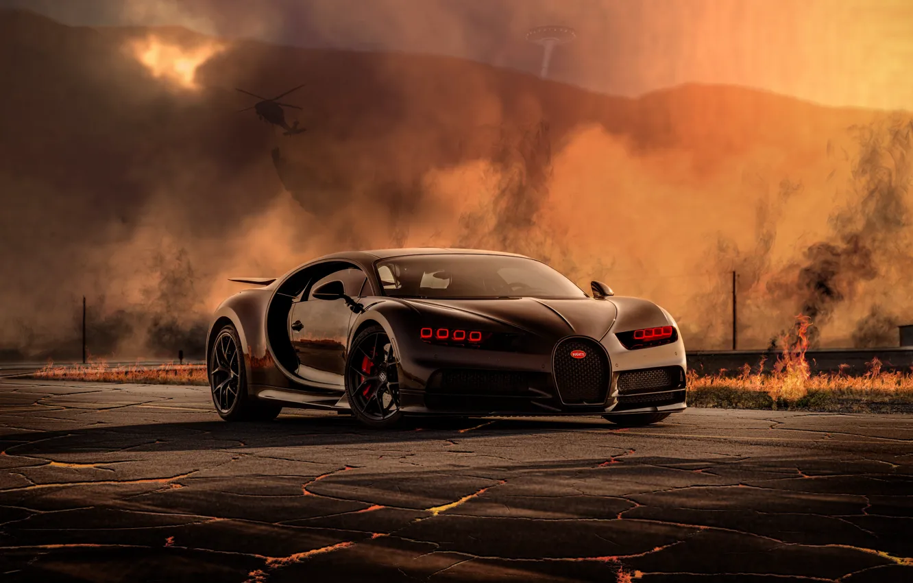 Photo wallpaper Red, Black, Chiron, Daytime Running Lights