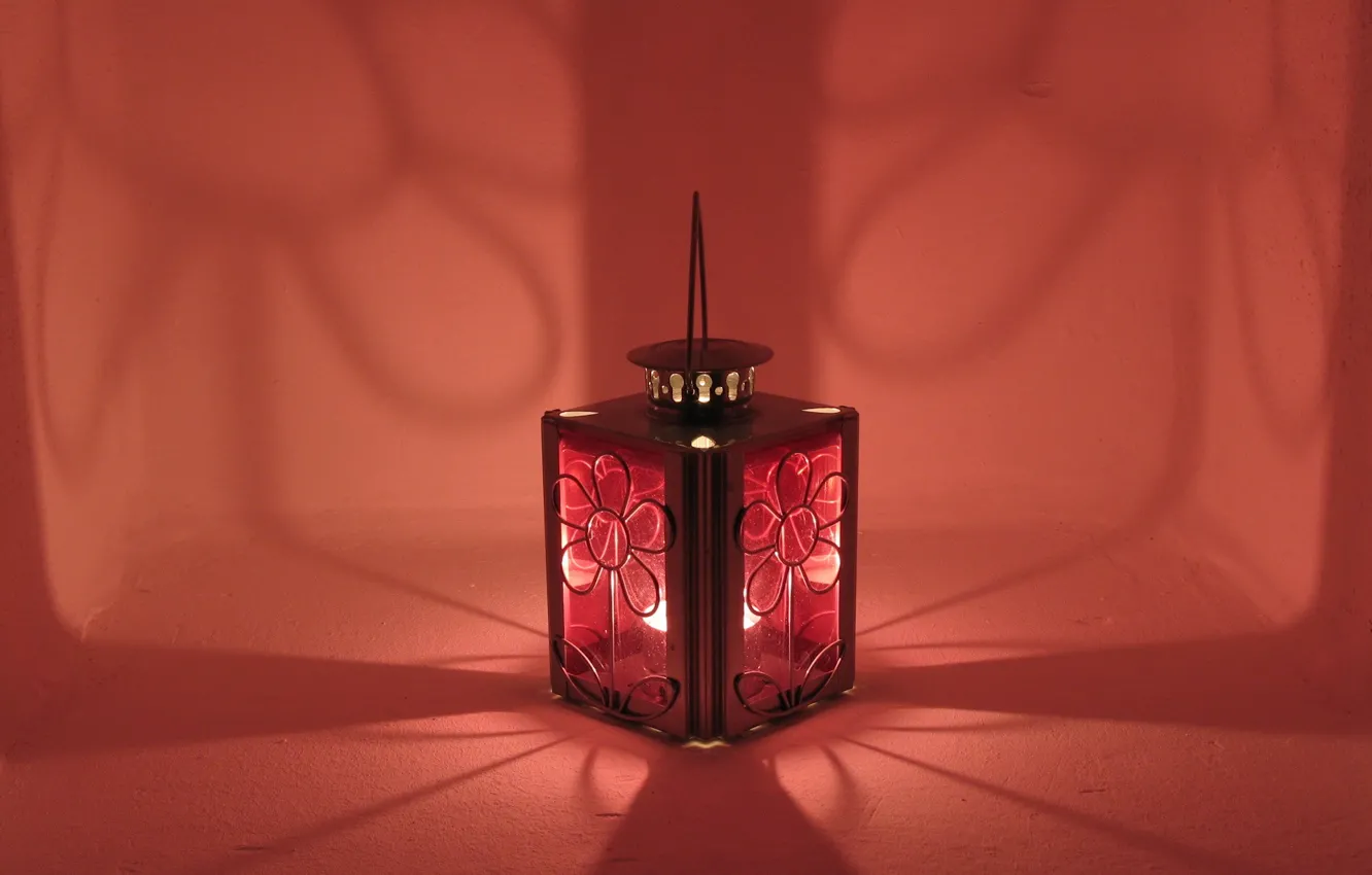 Photo wallpaper light, pink, shadow, lantern