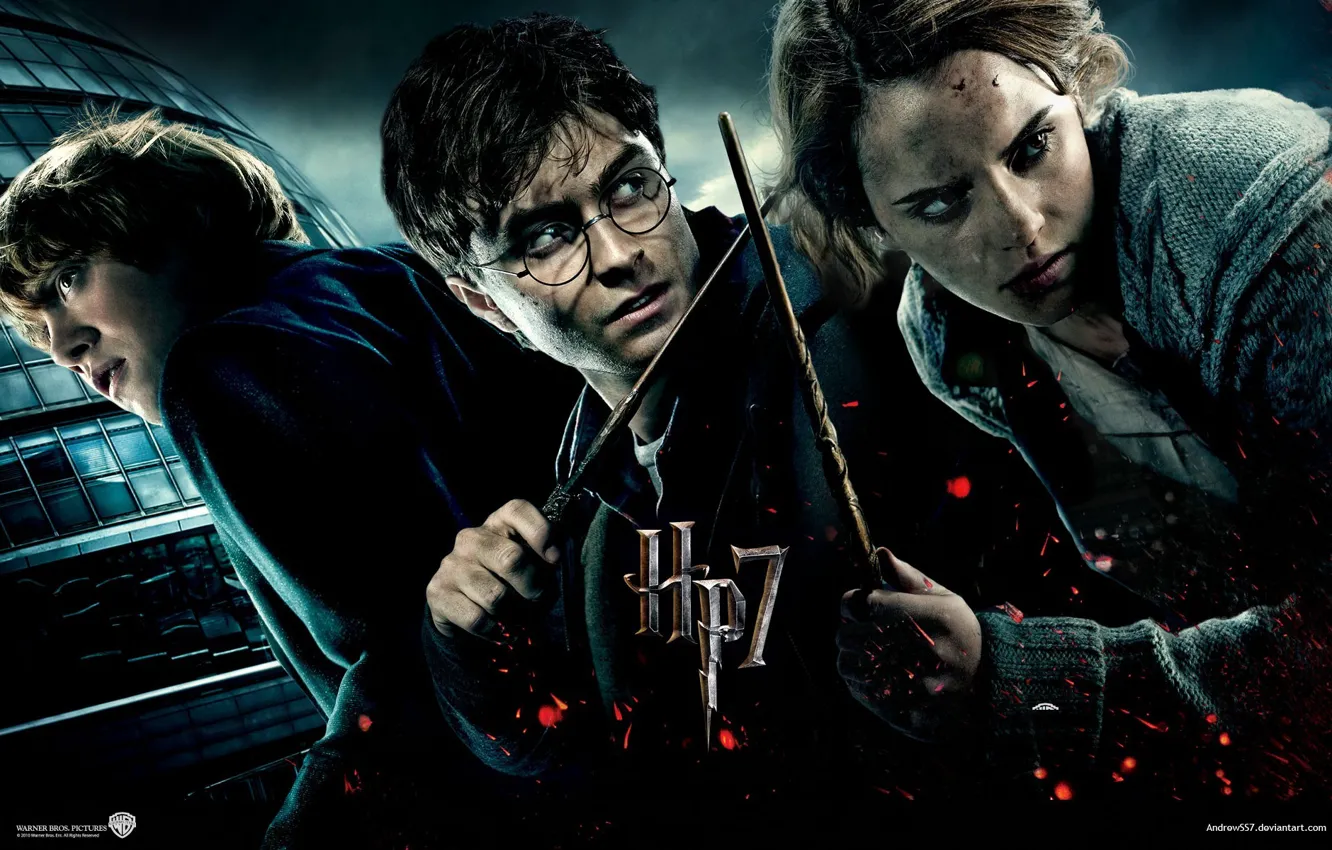 Photo wallpaper Harry Potter, Emma Watson, Harry Potter, Harry Potter and the Deathly Hallows, Ron Weasley, Hermione …