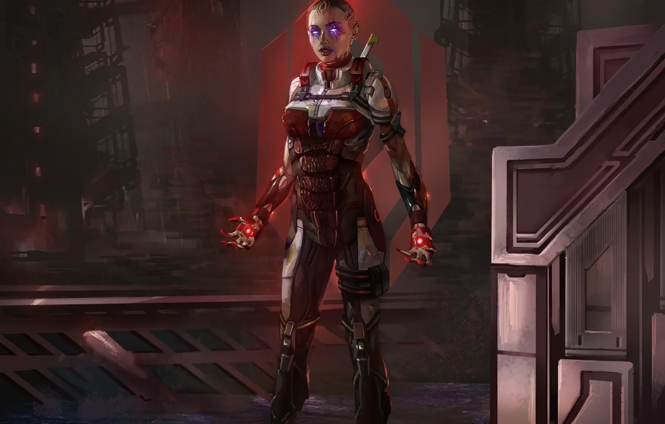 Photo wallpaper Phantom, art, mass effect 3, Jack, Subject Zero