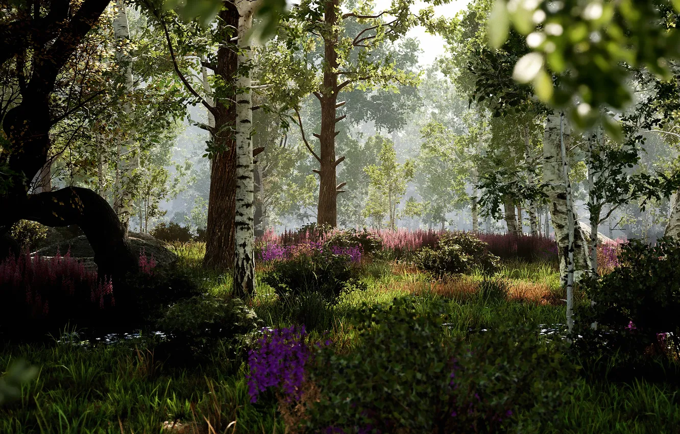 Photo wallpaper forest, nature, the game, art, distortion, Game Art