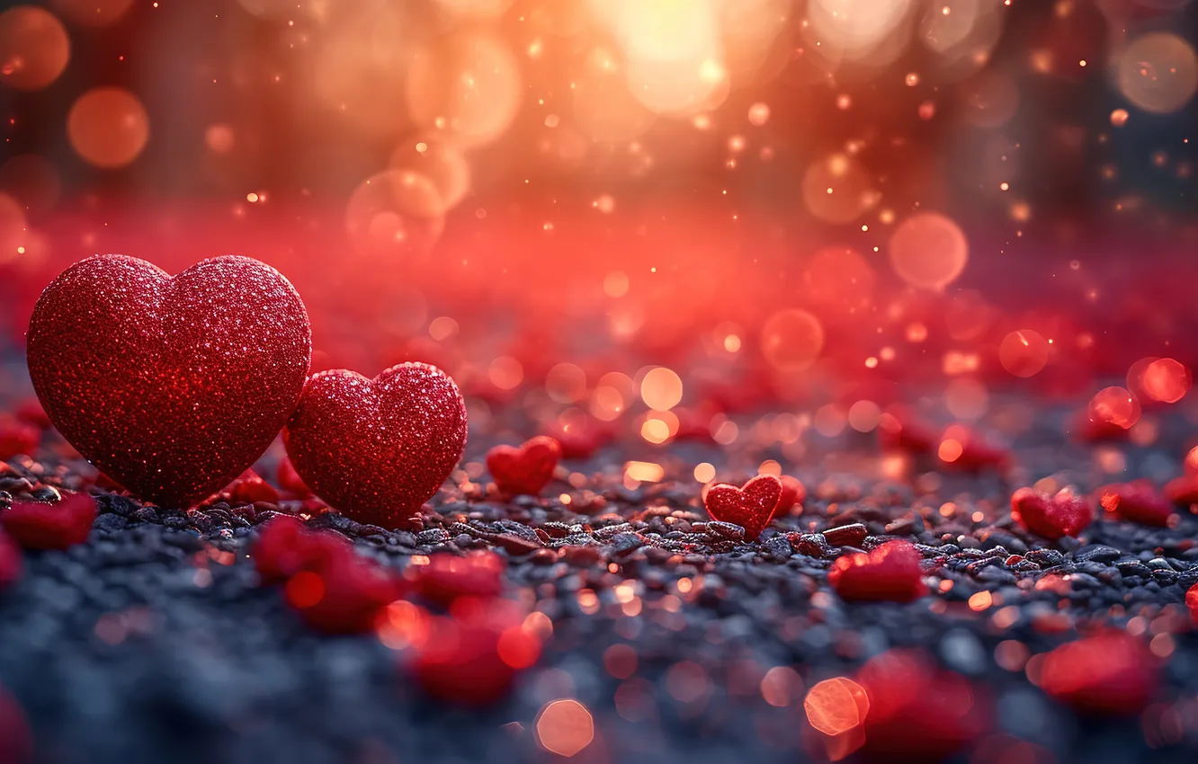 Photo wallpaper love, background, romance, heart, hearts, red, love, Valentine's day