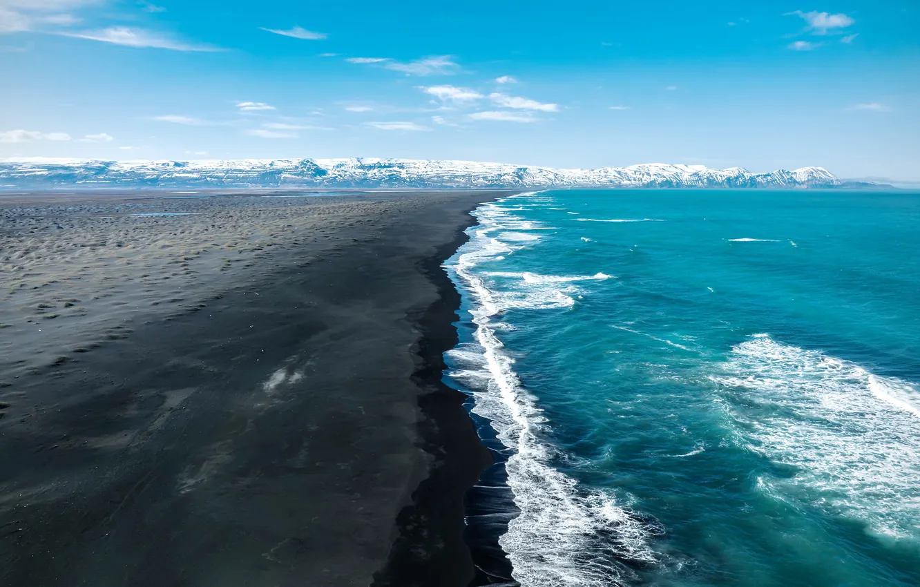 Photo wallpaper sea, shore, Iceland