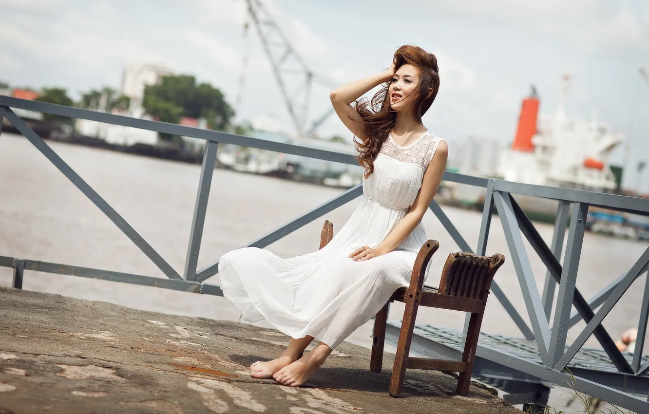 Photo wallpaper girl, pose, background