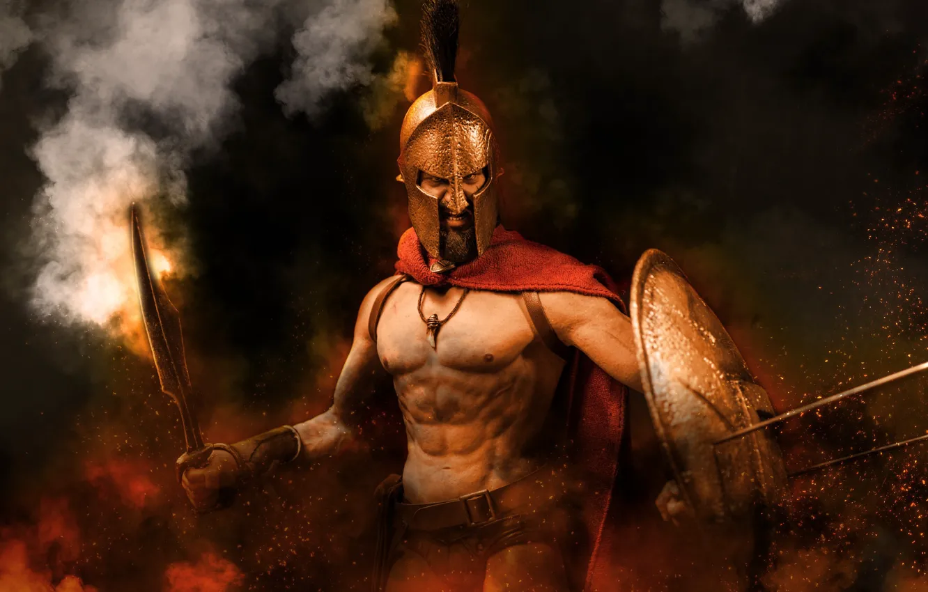 Photo wallpaper background, toy, Leonid, 300 Spartans