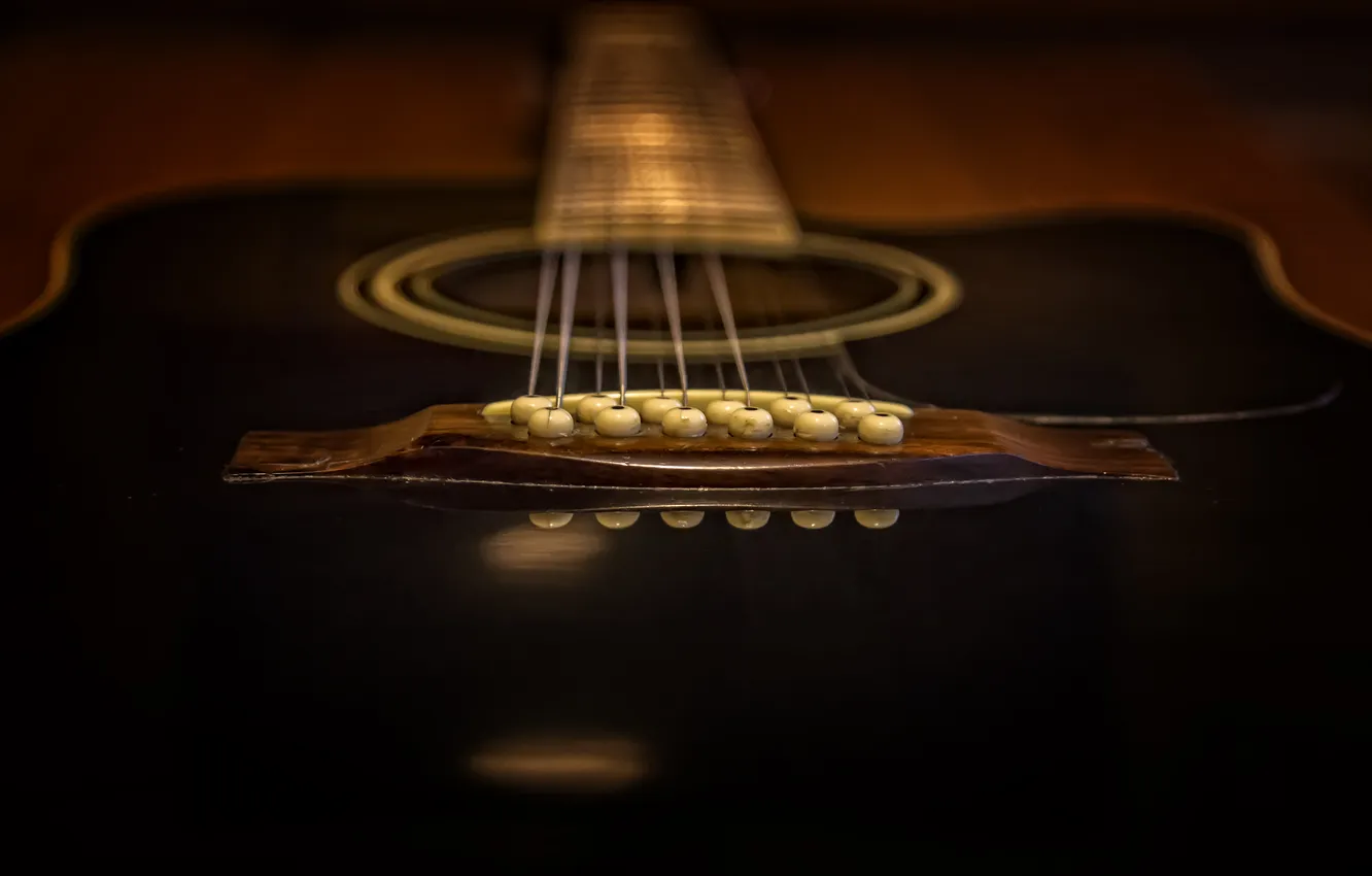 Photo wallpaper dark, guitar, Music, strings, Tajikistan, marco, Acoustic Guitar, ballad