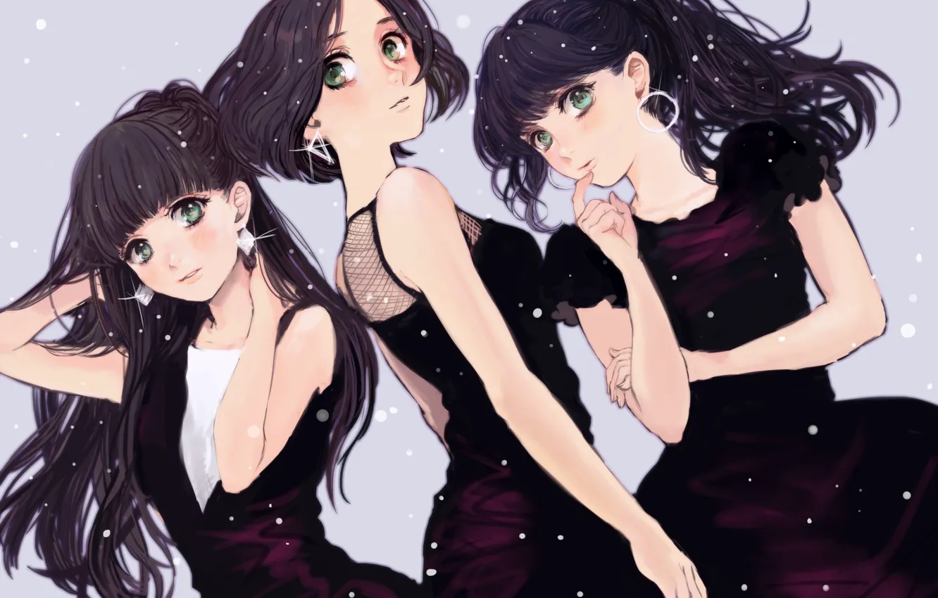 Photo wallpaper snow, girls, Shine, anime, art, perfume, nou, nocchi