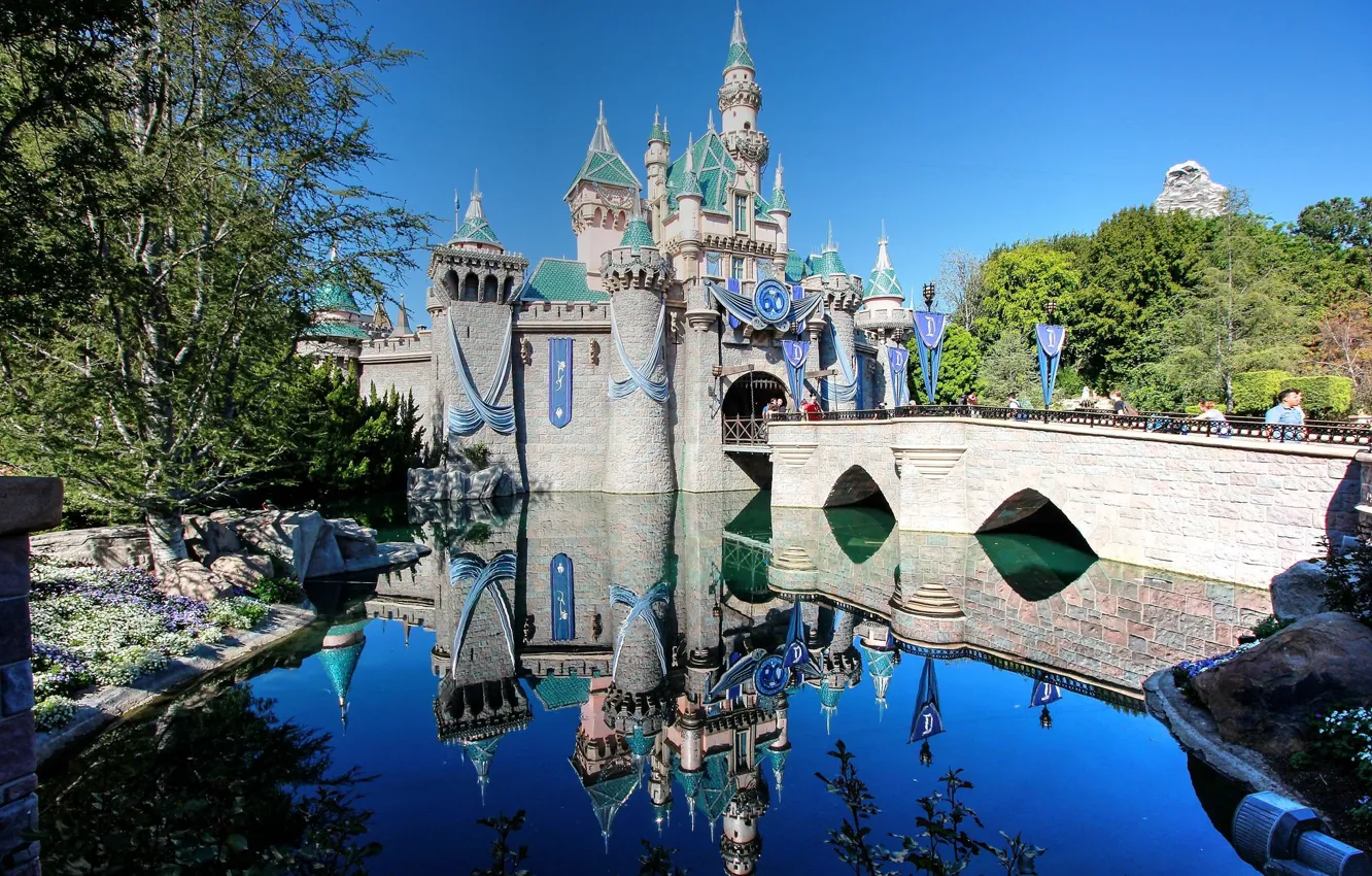 Photo wallpaper landscape, castle, beauty, Disneyland