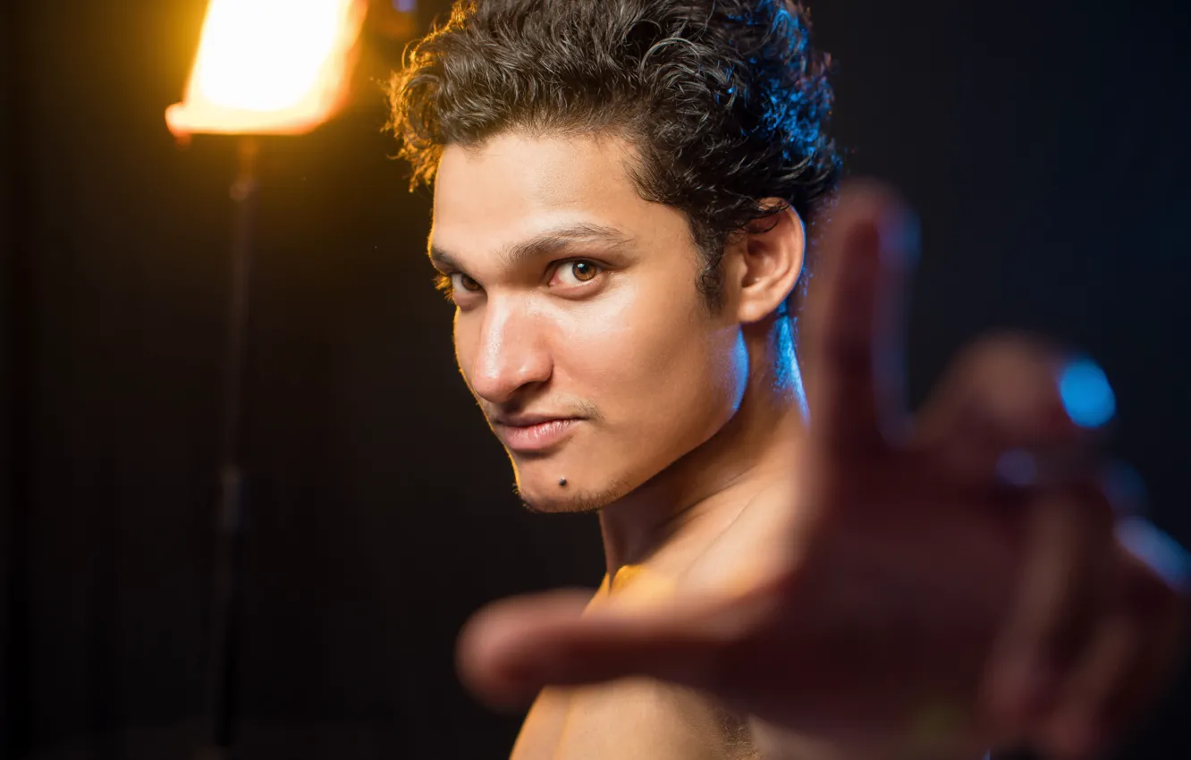 Photo wallpaper light, photography, young, eyes, men, shoot, naked, skin