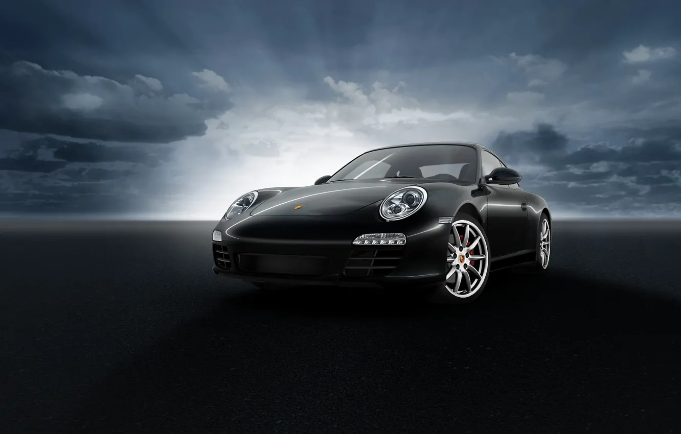 Photo wallpaper Porsche, Black, C2S