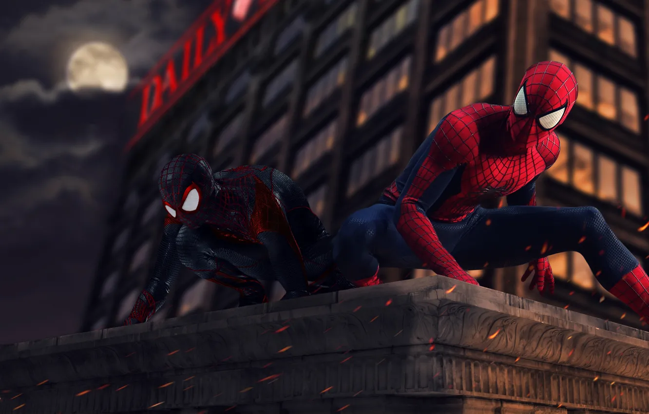 Photo wallpaper marvel, Spider-Man, peter parker, Miles Morales