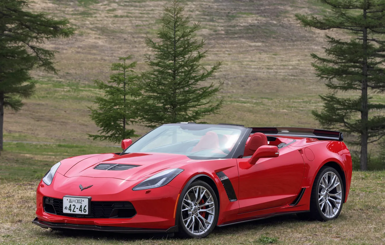 Photo wallpaper red, background, Chevrolet, red, convertible, car, cabriolet