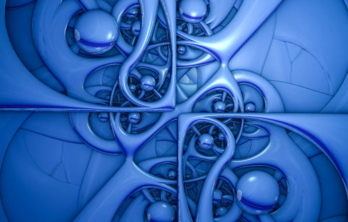 Photo wallpaper abstraction, color, form, Blue cube