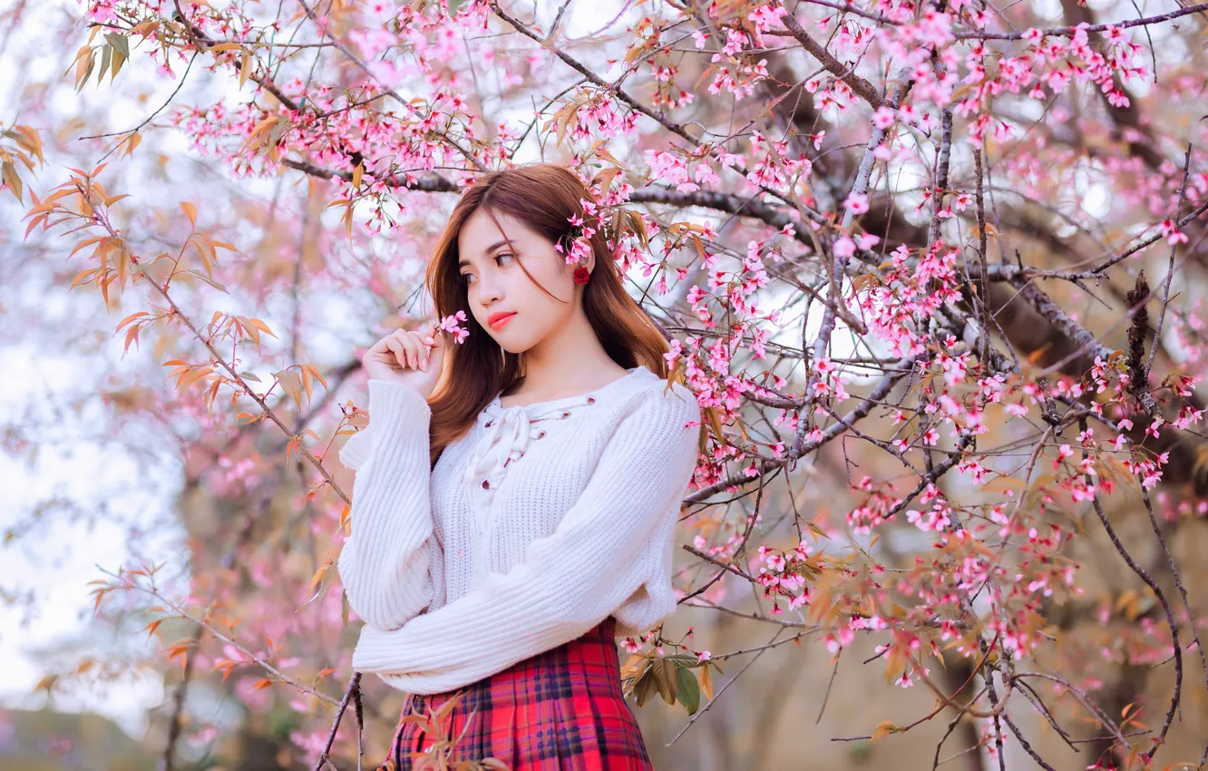 Photo wallpaper girl, Asian, cutie