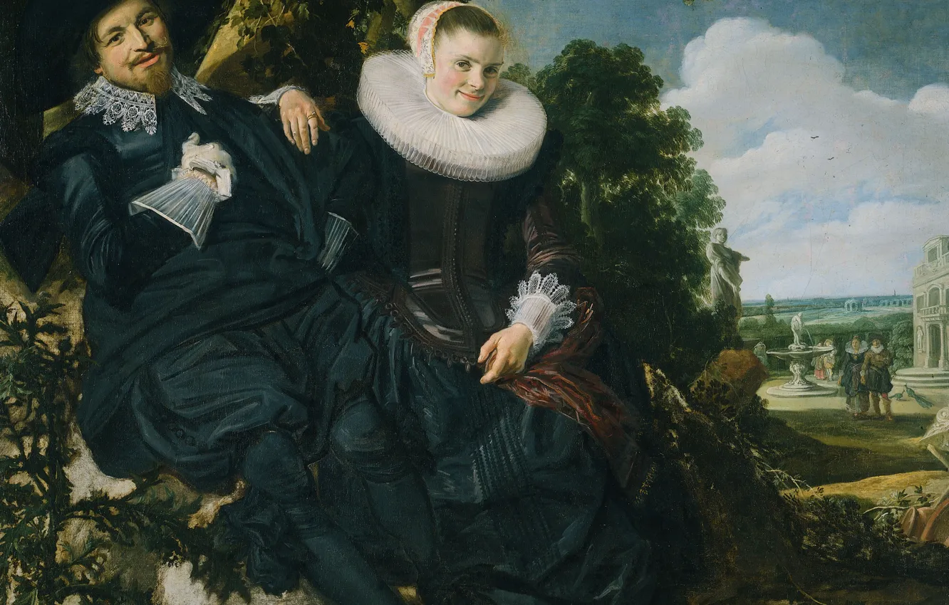 Photo wallpaper oil, picture, canvas, Frans Hals, Wedding Portrait, 1622, Frans Hals