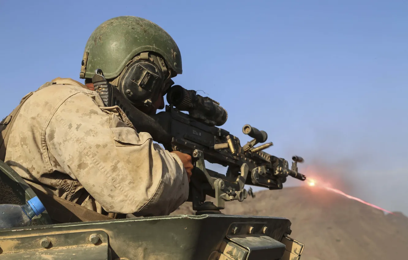 Photo wallpaper weapons, soldiers, United States Marine Corps