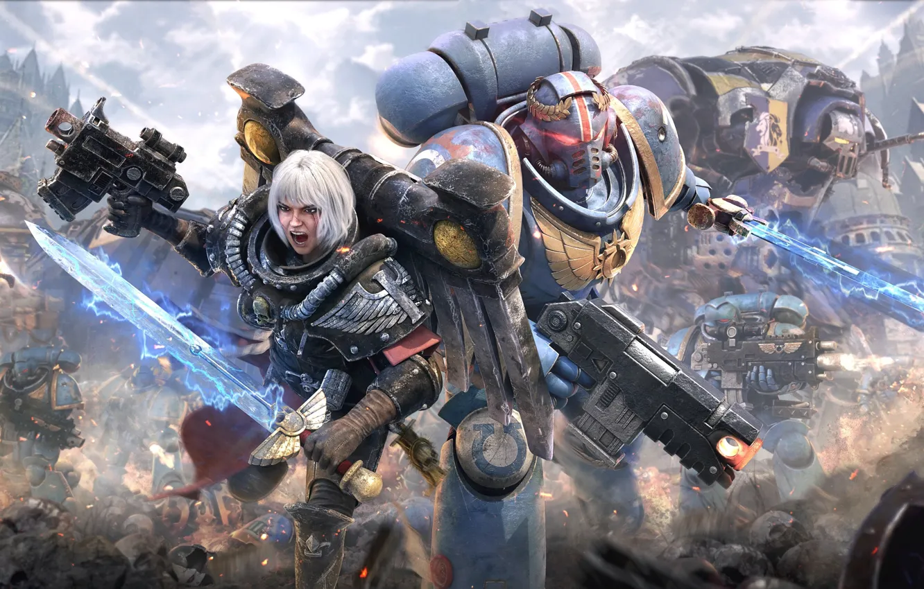 Wallpaper Space Marine, Warhammer, Space Marines, Control, Space