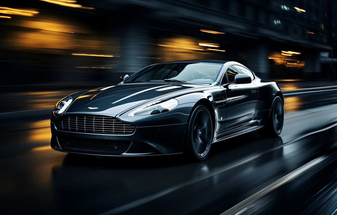 Photo wallpaper speed, car, tunnel, digital art, sports coupe, digital art, artificial intelligence, Stability AI