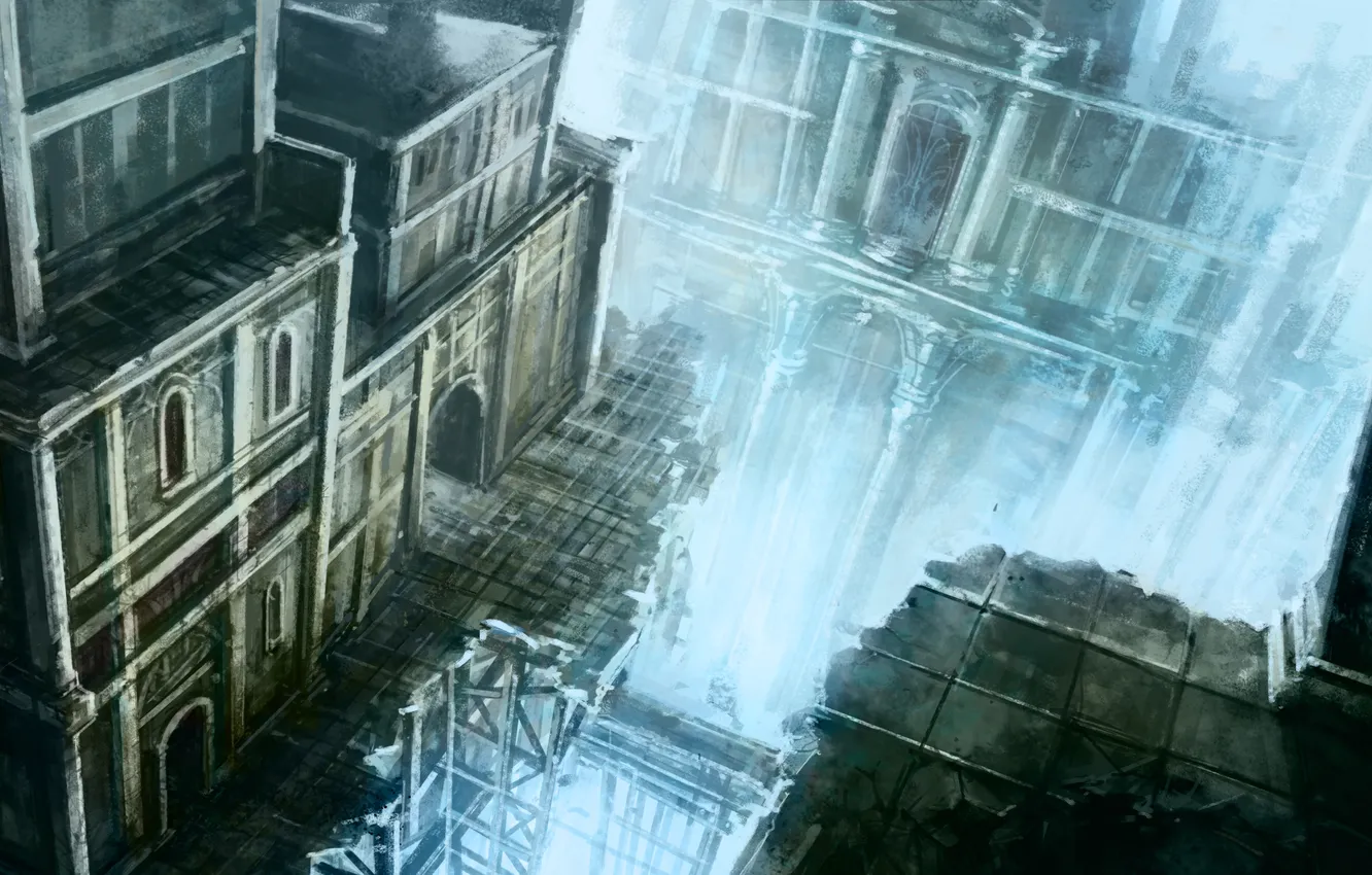 Photo wallpaper the city, open, height, art