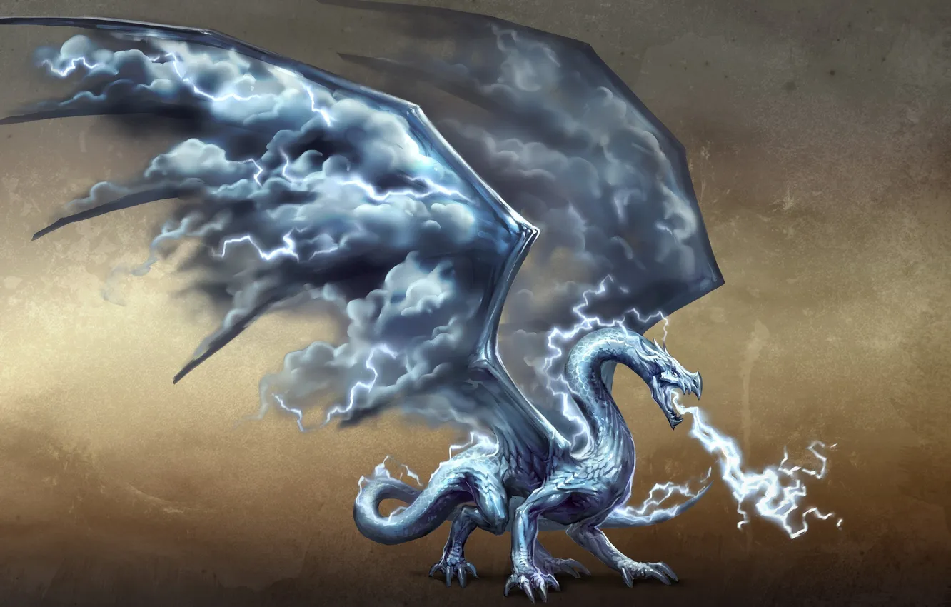 Photo wallpaper fire, dragon, wings, ice, art, wings, Heroes of might and Magic 6, dragon