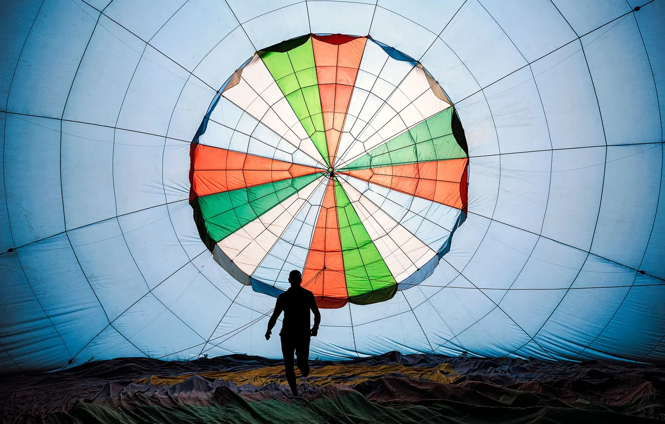 Photo wallpaper balloon, color, silhouette, male, fanning